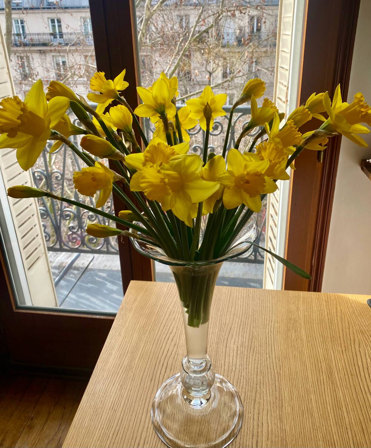 Giant crystal vase legras et cie