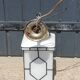 Art deco wall lamp in chromed metal and enamelled opaline glass