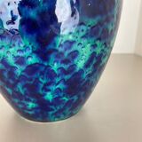 Pottery fat lava multi-color floor vase made by Scheurich, 1970s