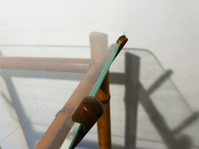 Bamboo console and glass tray 1970s