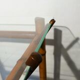 Bamboo console and glass tray 1970s