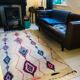 Chesterfield-style brown leather canape