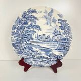 Set of 6 flat plates "English style" blue, Lunéville