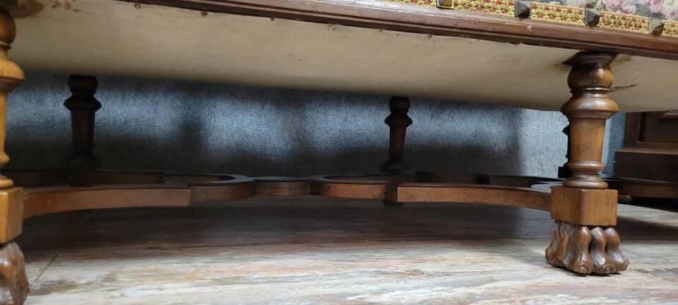 Louis XIII style walnut chateau bench circa 1850