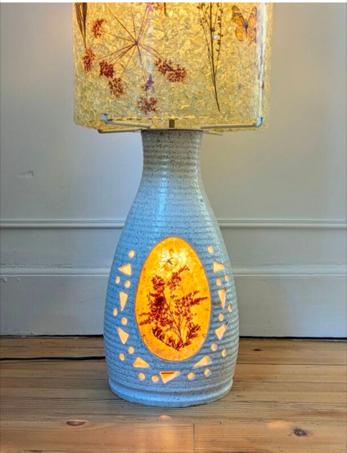 Lampe Accolay de sol rare et monumentale 116cm.