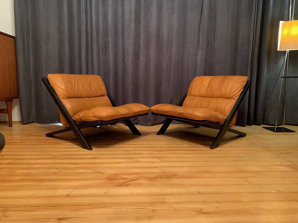 Set of armchairs by Ueli Berger, de Sede, Switzerland, 1970s