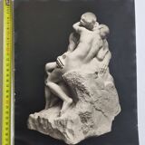 Photographie ancienne d'Eugène Fiorillo d'après Auguste Rodin, le baiser, tirage argentique