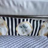 Vintage metal and plastic-coated fabric magazine rack