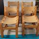 Lot de 4 chaises bois et cuir maison Regain – années 70