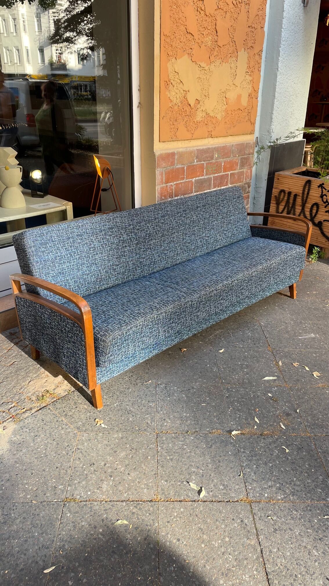 Daybed sofa from the 60s in wood and fabric