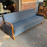Daybed sofa from the 60s in wood and fabric