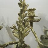 Pair of 3-arm bronze art-nouveau candlesticks