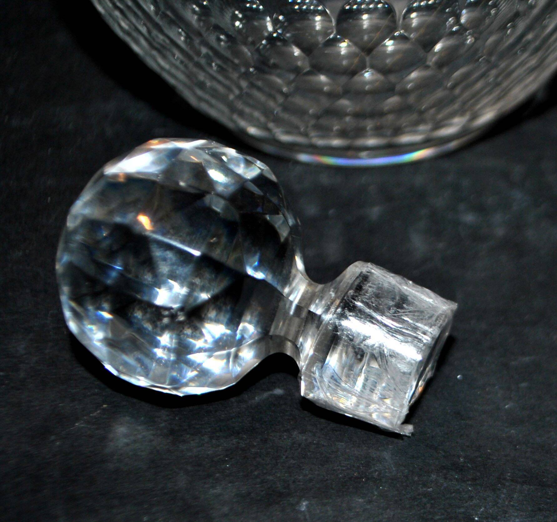 Antique Baccarat tortoiseshell cut crystal liqueur carafe H18cm 1900