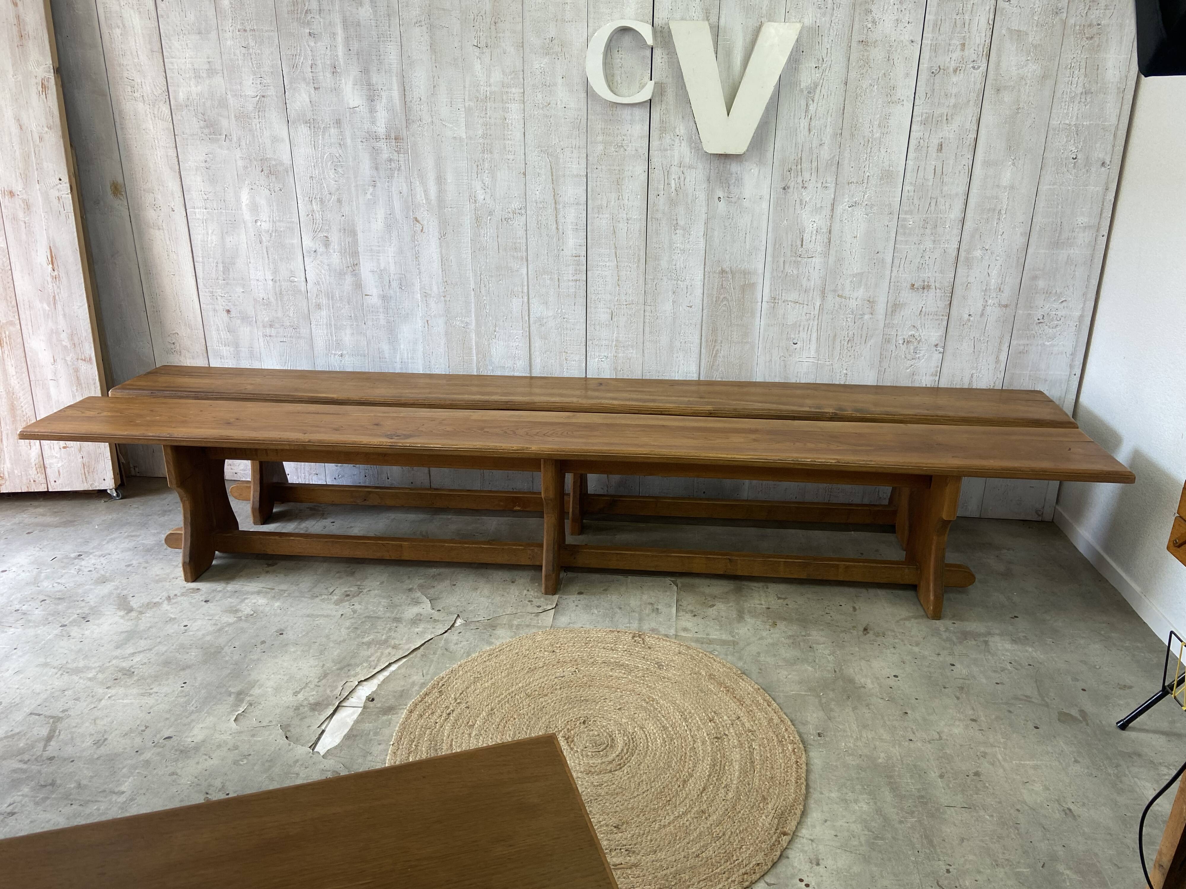 Paire de bancs de ferme 290cm