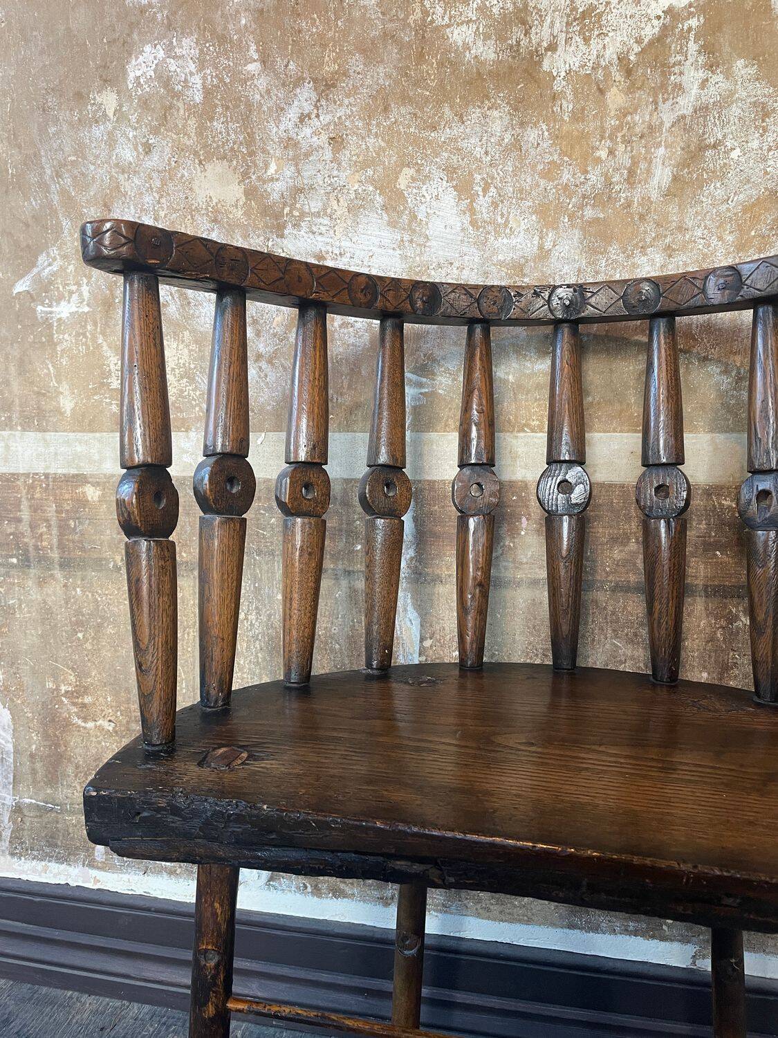 Circa Early 19th Century Century Welsh Vernacular Stick Back Hedge Chair