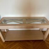Light oak and glass console