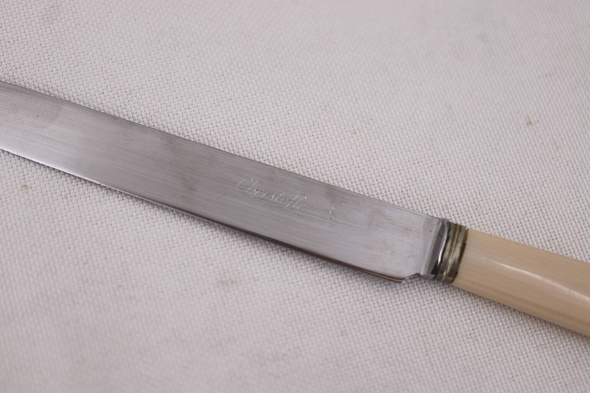 Christofle Atlas, 12 dessert knives, dessert, cheese model bakelite.