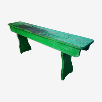 Green farm bench