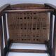 wooden stool with woven plant seat vintage