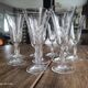 Set of 10 vintage champagne flutes in chiseled crystal with flared drinking