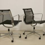 Set of 2 Charles and Ray Eames armchairs by Vitra model EA 117
