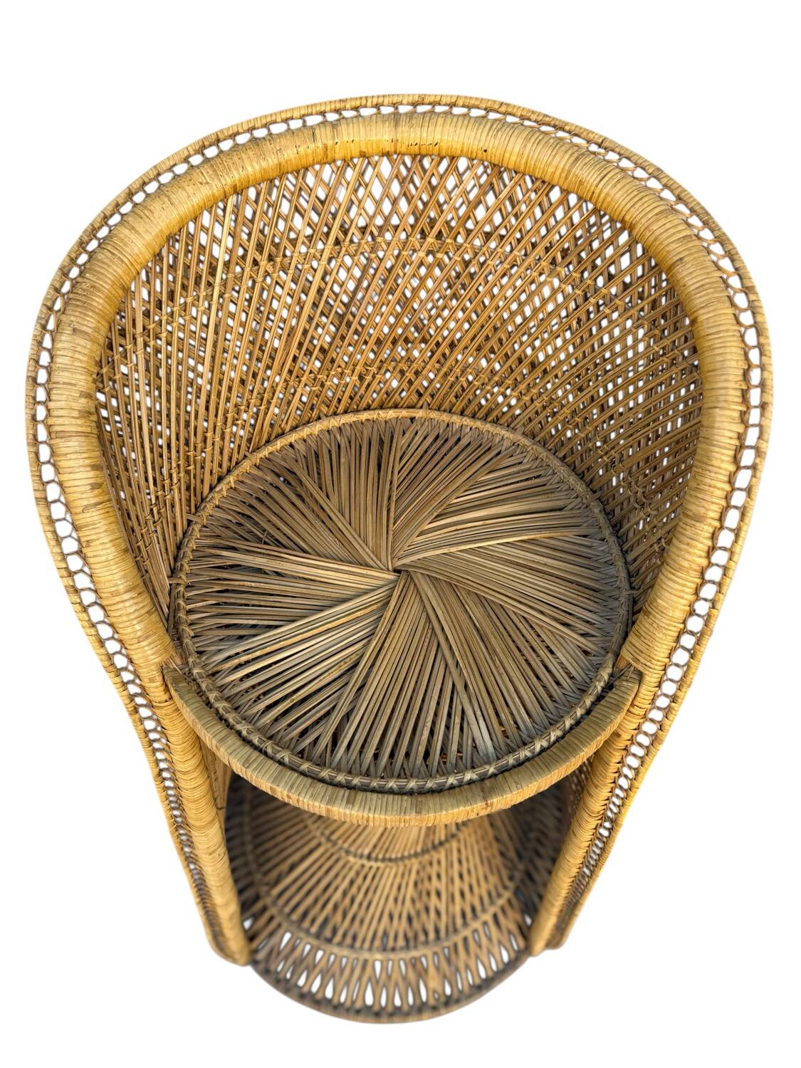 Natural Rattan Stool from the 1960s France