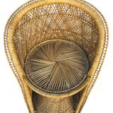 Natural Rattan Stool from the 1960s France