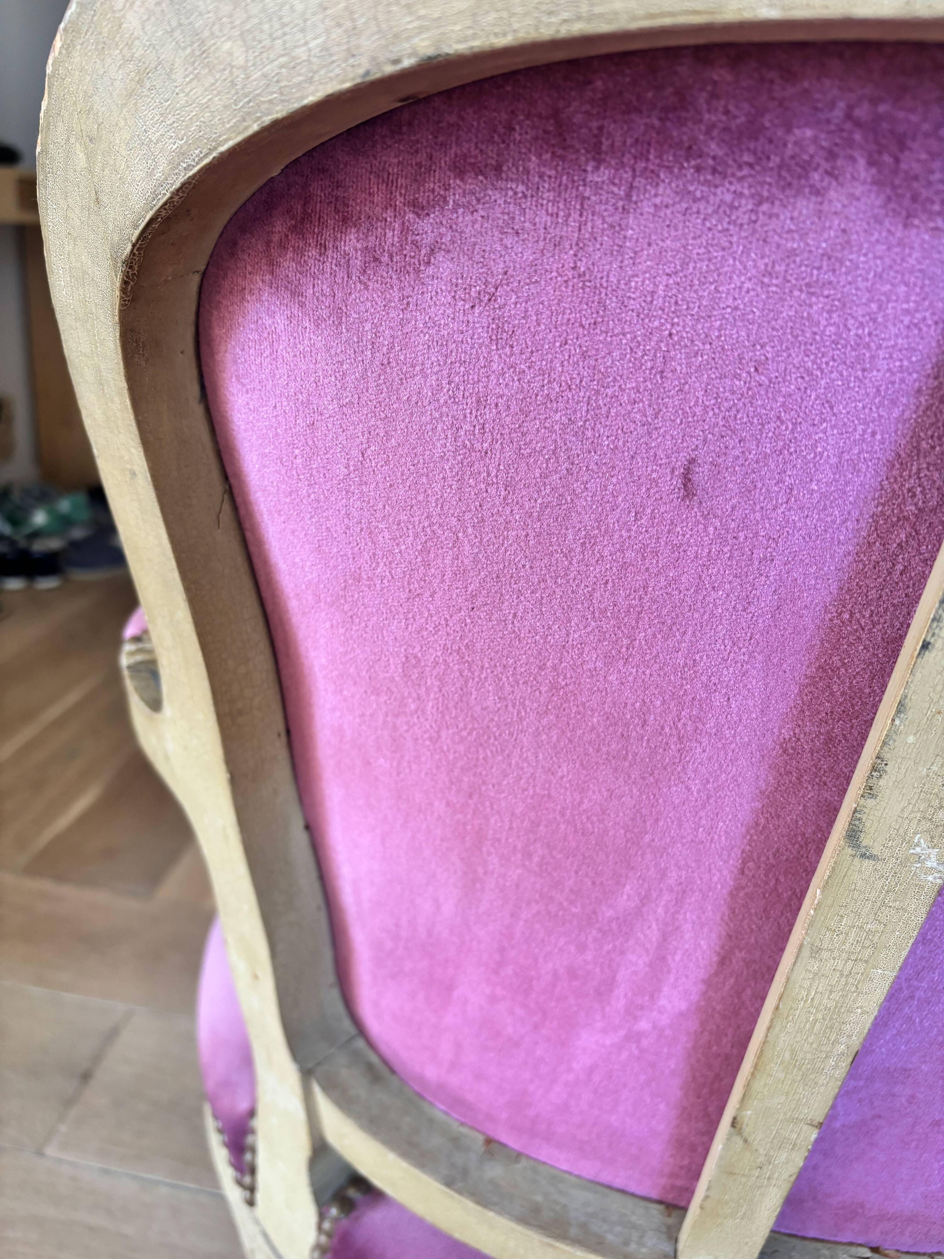 Pair of Louis XV style cabriolet armchairs