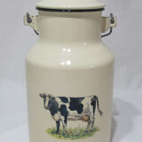 Milk jug in vintage enamelled sheet metal