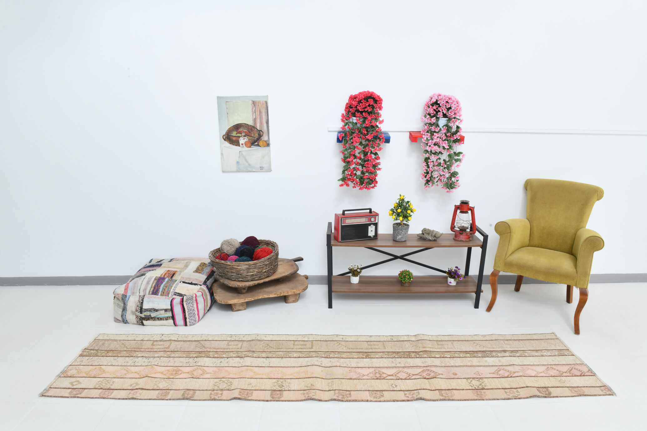 2x10 modern vintage runner rug, 69x317cm