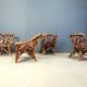 Rustic wood and knotted root armchairs, set of 4 - 1960s