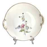 Plat à gâteaux en porcelaine de Limoges Charles Ahrenfeldt décor floral