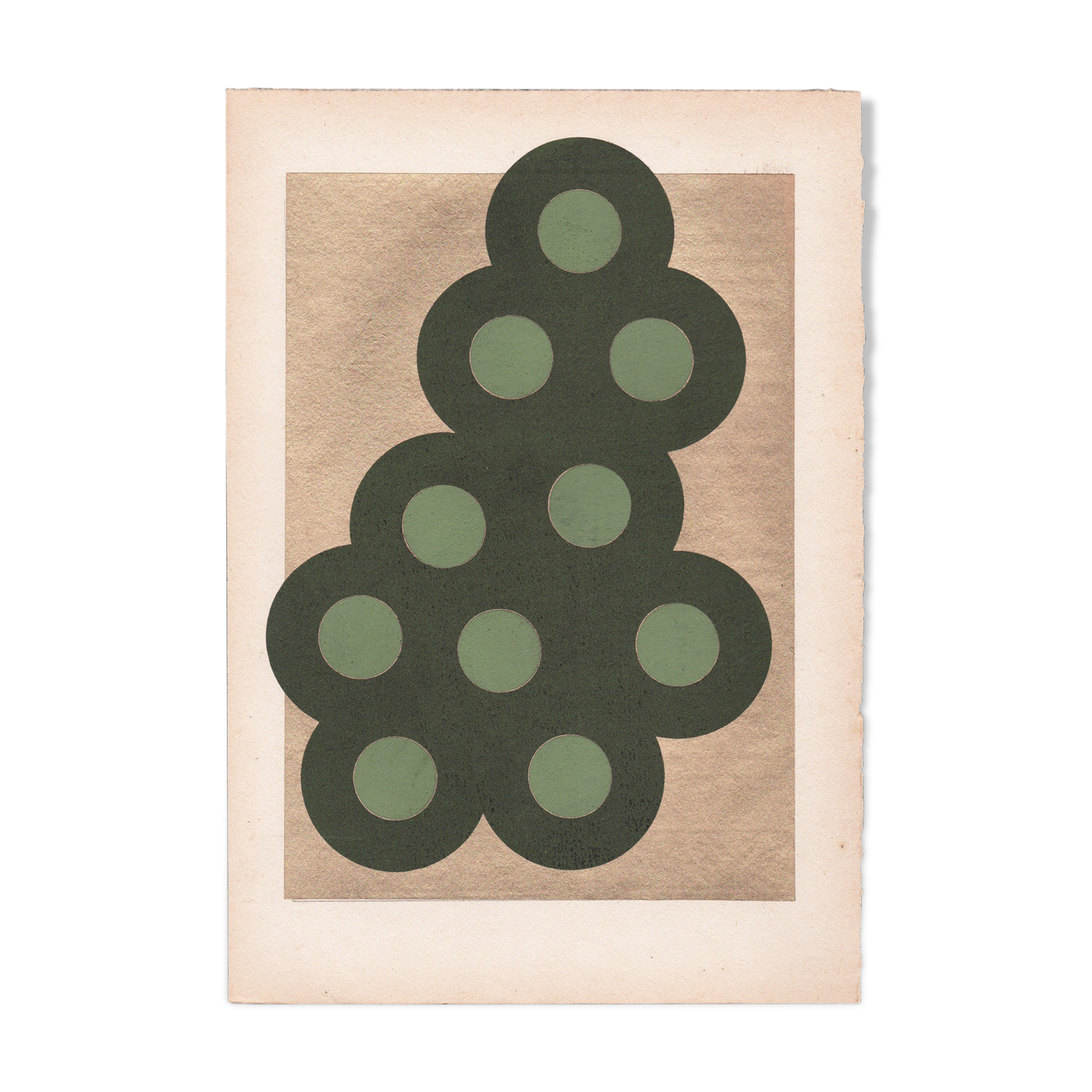 Collage on dated and signed paper without frame