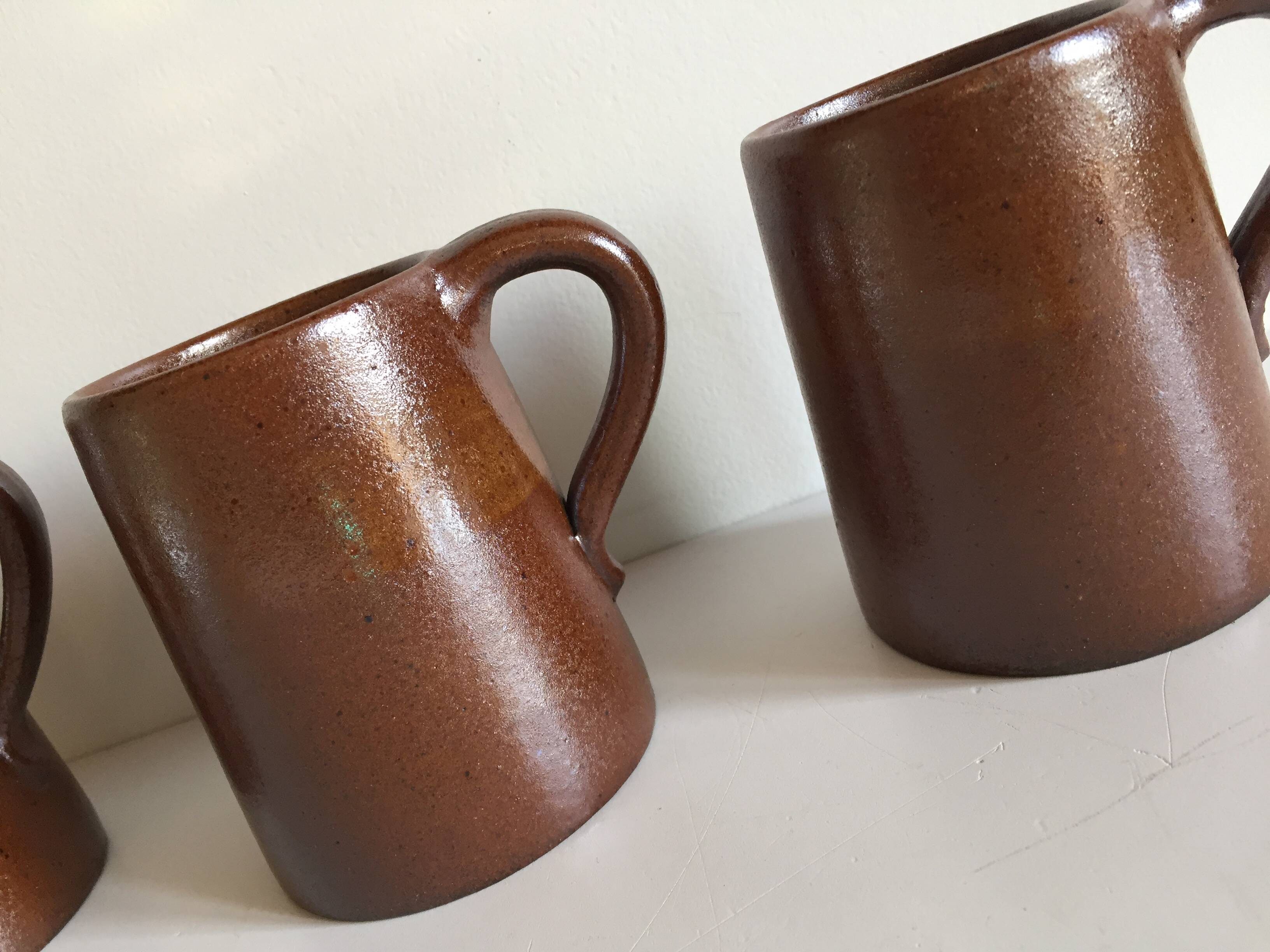 3 vintage marais stoneware mugs