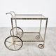 Chromed faux bamboo bar cart, Orsenigo Italy, 1970s
