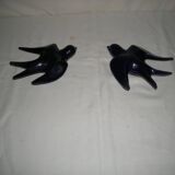 Pair of ceramic wall swallows