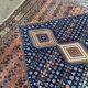 Handmade Yalameh Persian rug 200x300 indigo blue terracotta