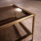 Vintage 80's brass coffee table, glass tops