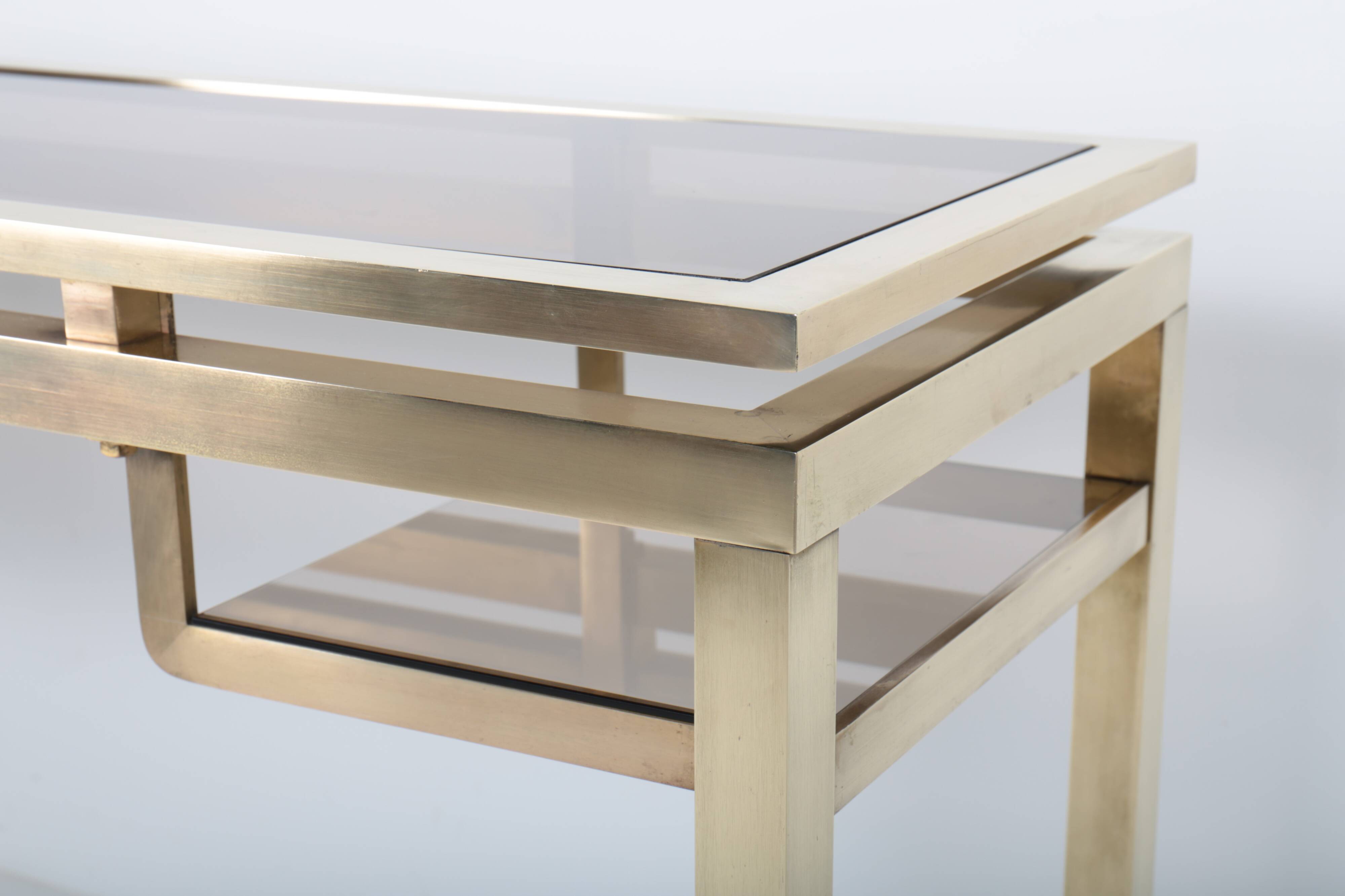 Brass console by Guy Lefevre, 1970s