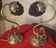 pair of Murano glass lamps bronze brass 1970 electric working 30x21 bedside tables