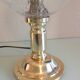 Lampe de chevet en laiton et globe en verre bullé vintage années 60-70