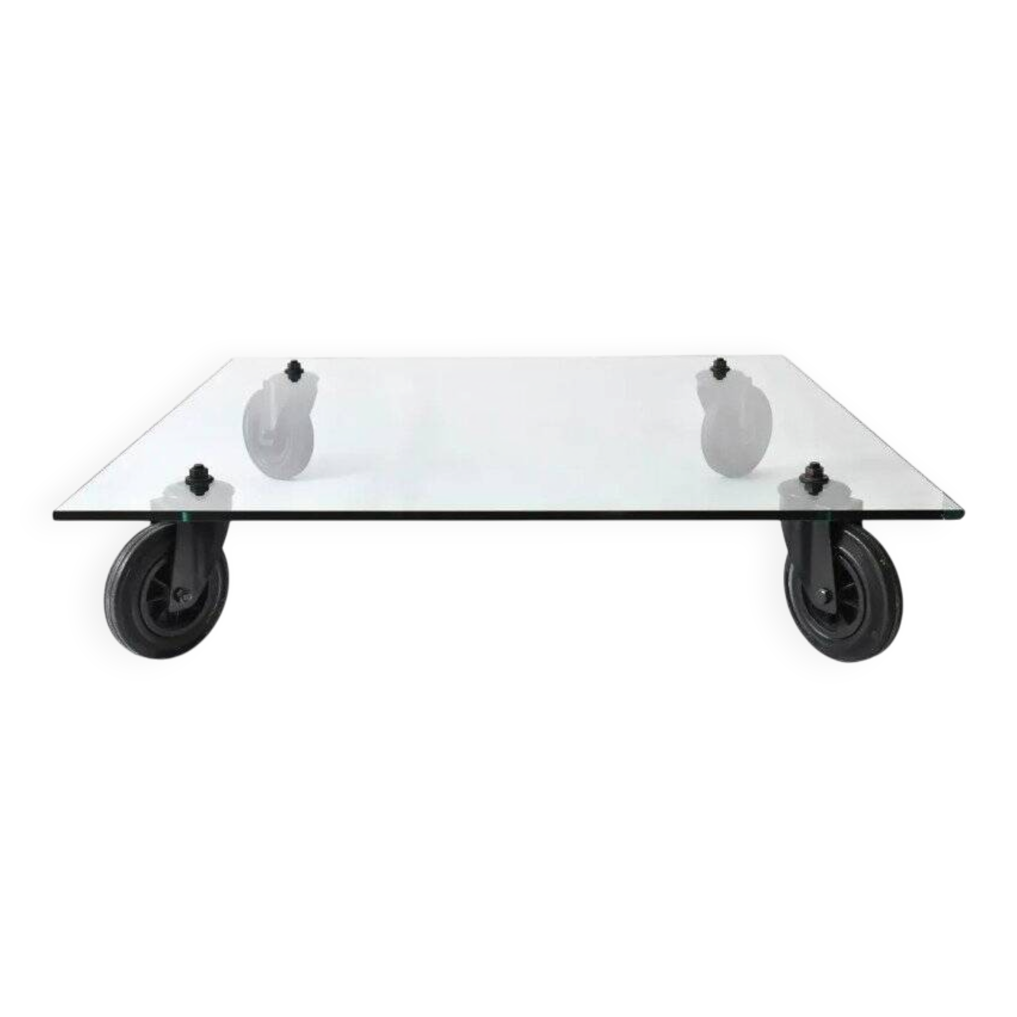 Gae AULENTI (1927-2012) Coffee table model "Table with wheels" for Fontana
