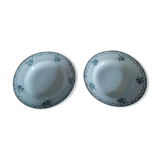 Assiettes creuses en porcelaine St Amand fleurs