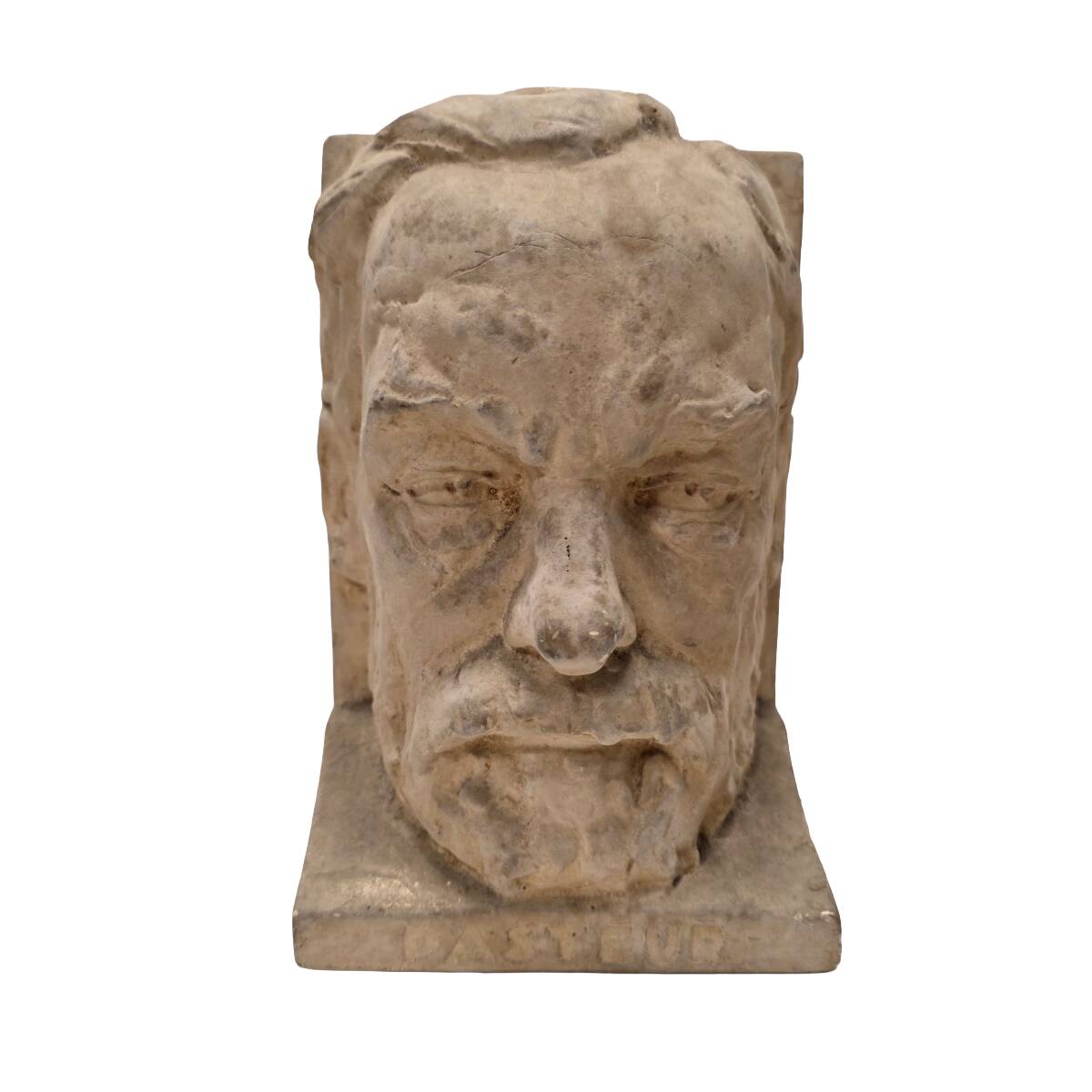 Serre-livres anciens en plâtre français par Joanny Durand, début des années 1900