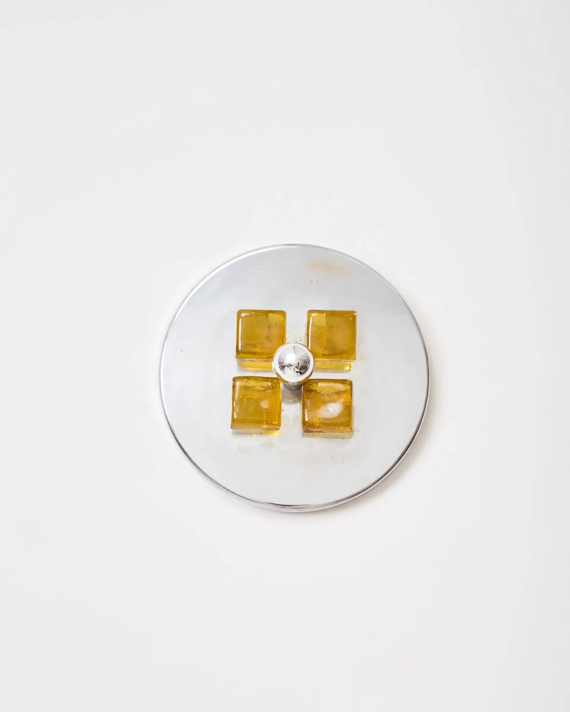 Chrome and Murano glass wall light, Albano Poli, Poliarte, 1970s