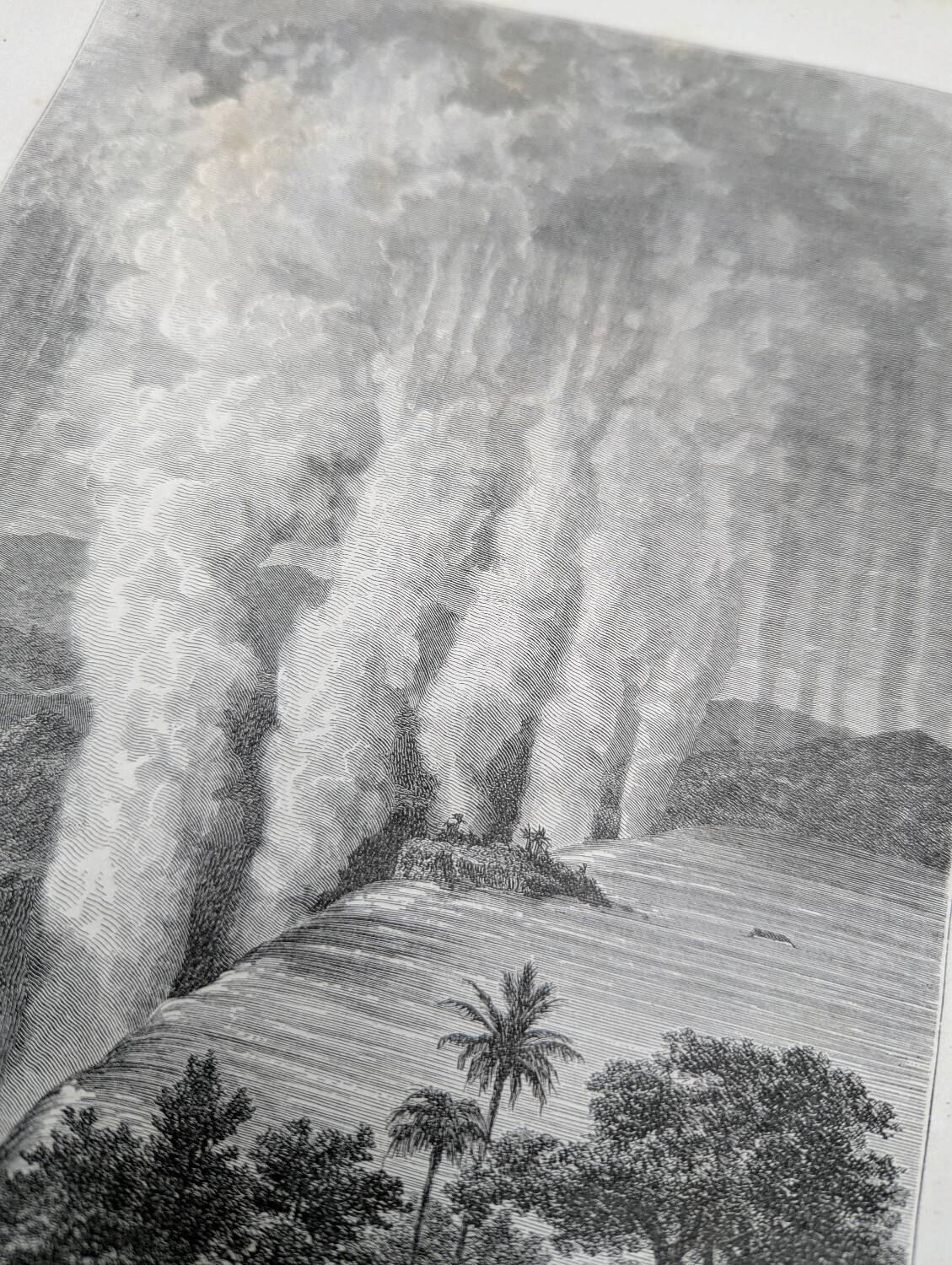 Victoria Falls, Africa. Printed illustration from 1866.