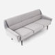 Canapé skagen argent velour, design scandinave