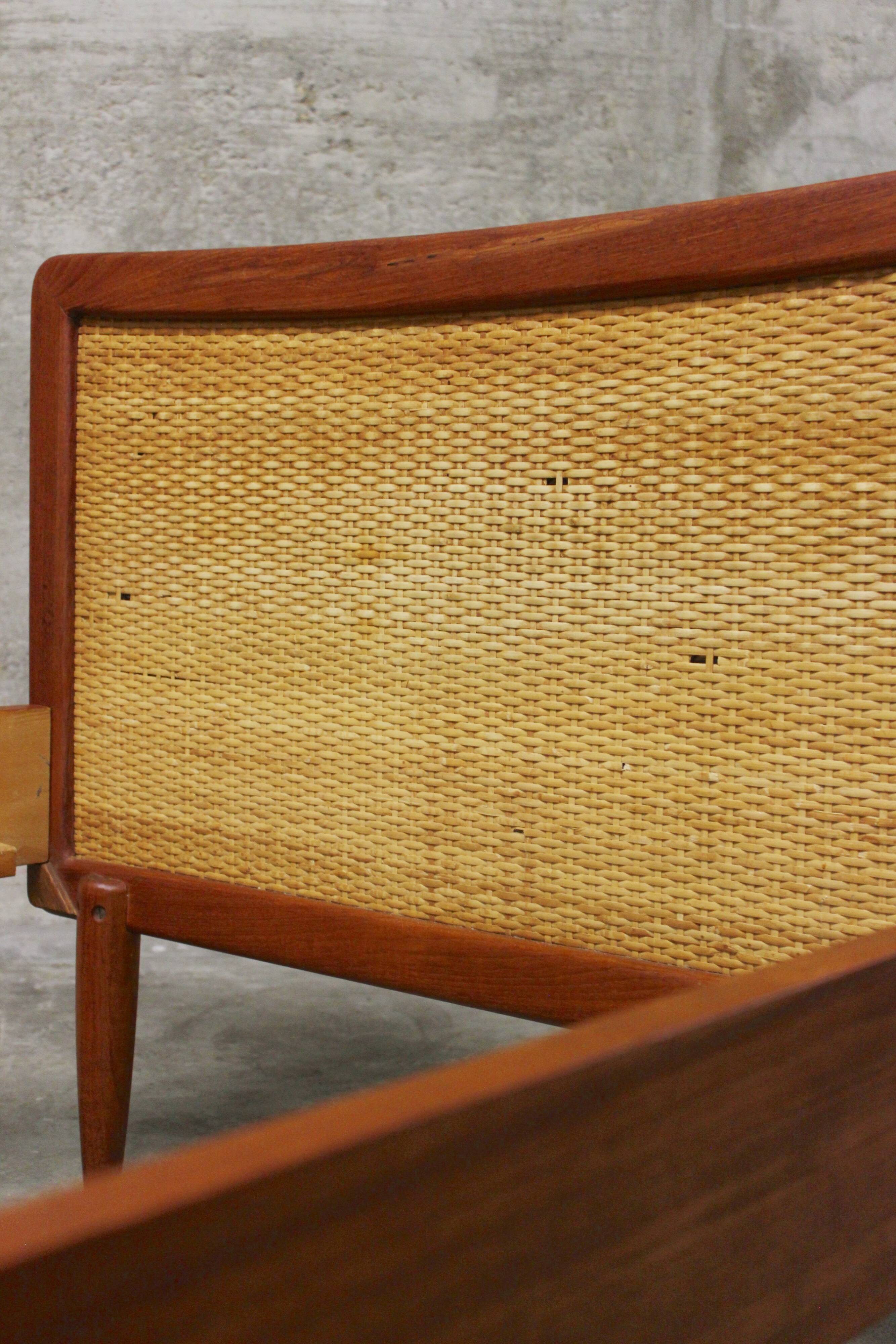 Mid-Century Single Teak Bed, 1960s