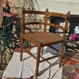 straw-style corner armchair