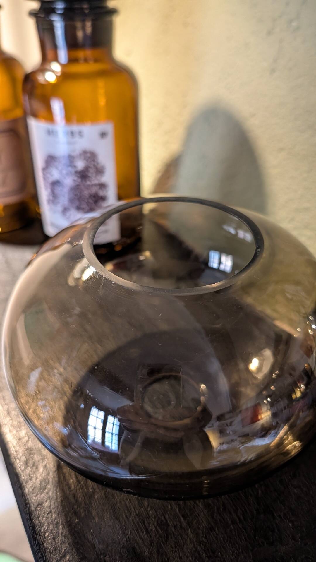 Globe en verre fumé